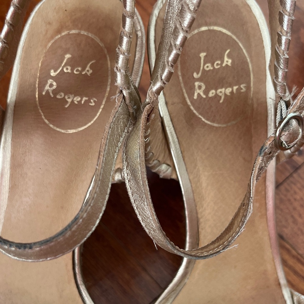 Jack Rogers Gold Wedge Sandals - Picture 10 of 11